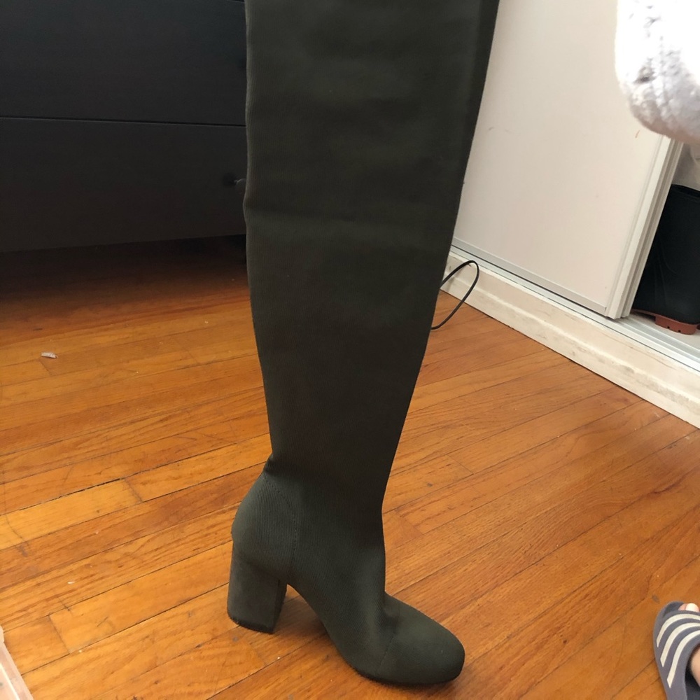 3/$30 Olive Green sock thigh high boots